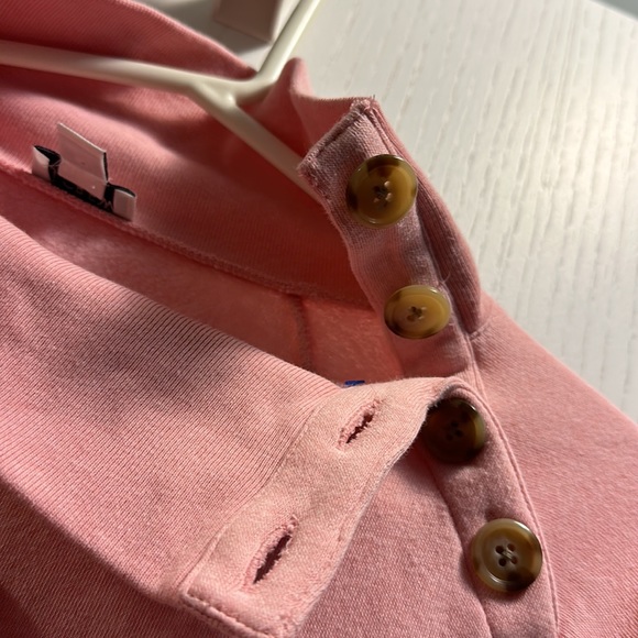 J. CREW Light Pink Button Mock Neck Sweatshirt—SZ Medium. Gently used. - Picture 3 of 7